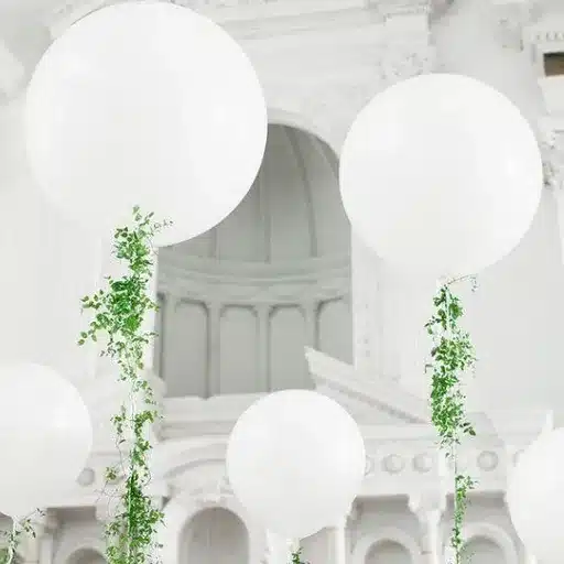 big white wedding balloons