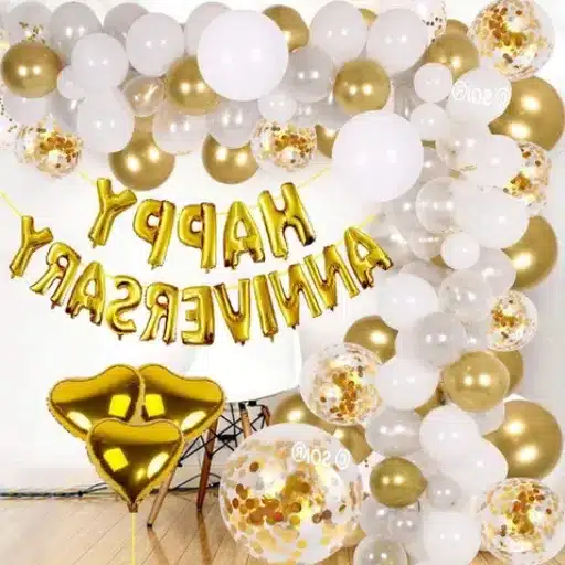 happy anniversary foil letter balloons