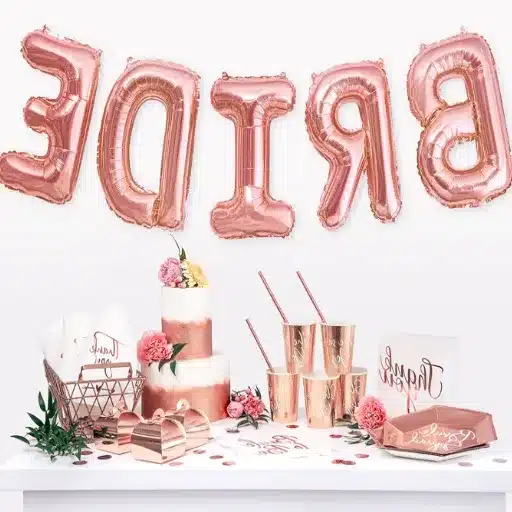 rose gold letter balloons